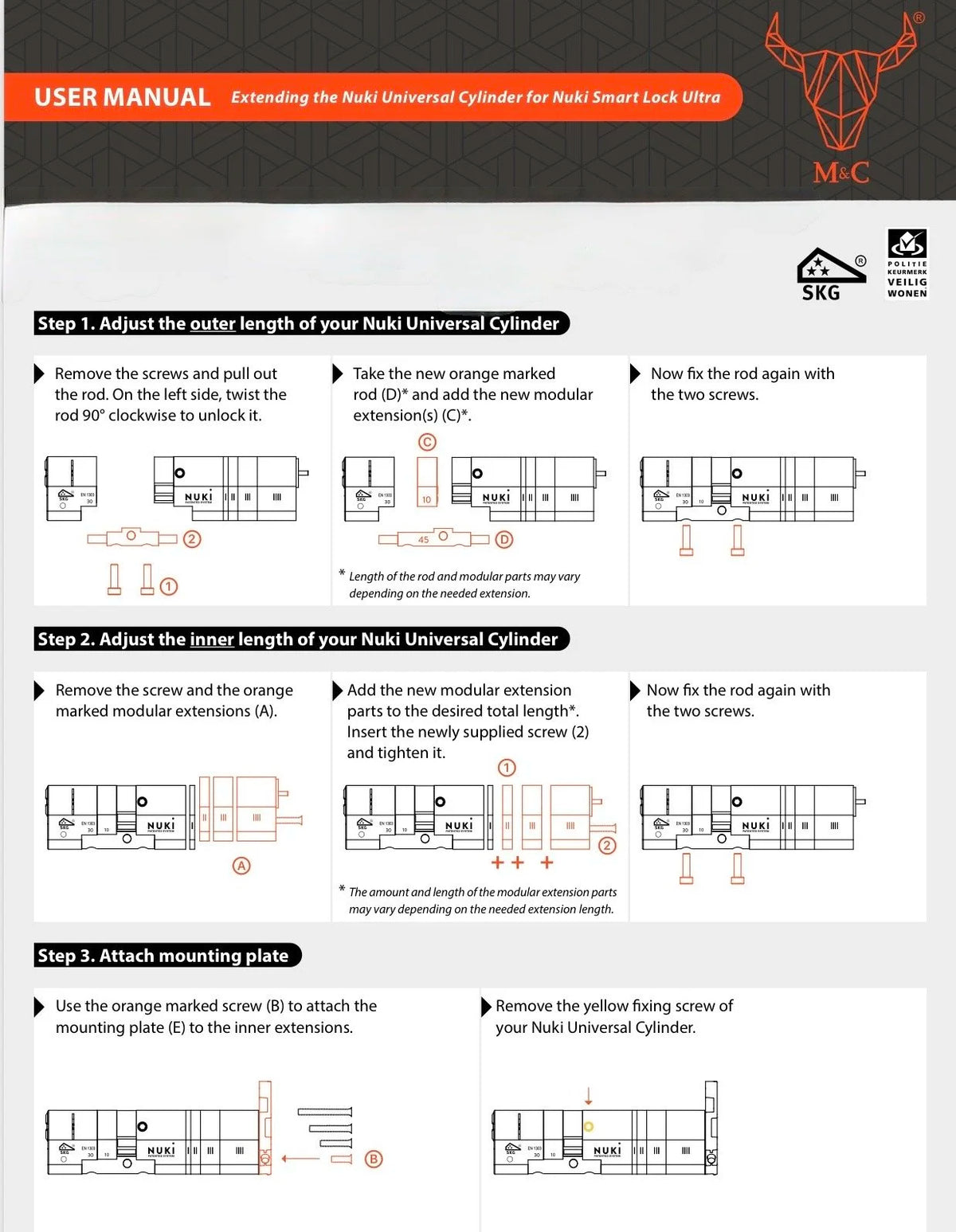 How to measure your cylinder from the centre fixing screw